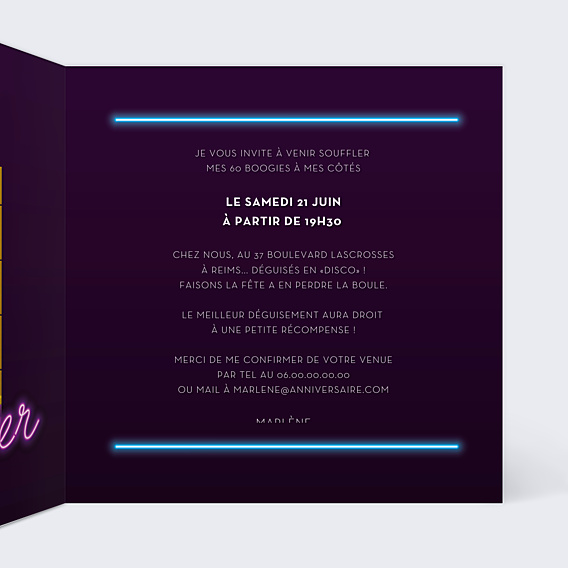 Invitation Anniversaire Adulte  Soirée Années 80