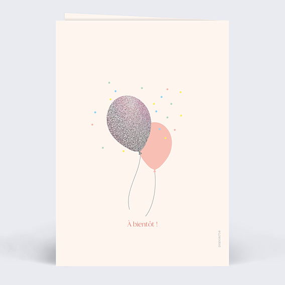 Invitation Anniversaire Adulte Ballon Glitter
