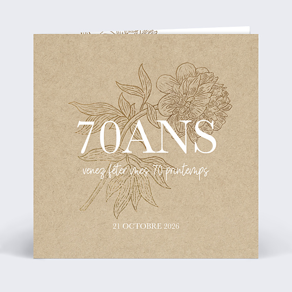 Invitation anniversaire Âge fleuri avec graines