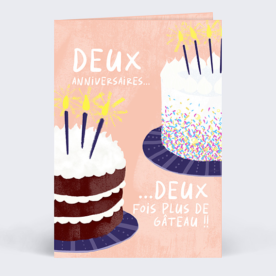 Invitation Anniversaire Adulte Double Gâteaux