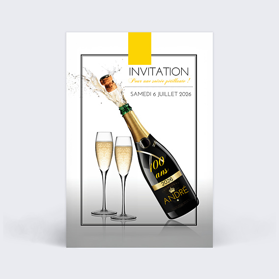 Invitation anniversaire Champagne