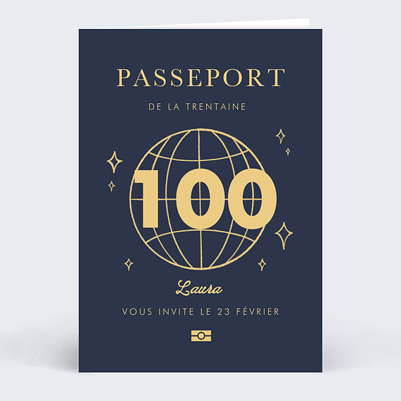 Invitation anniversaire Passeport