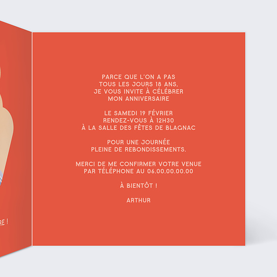 Invitation anniversaire 25 bubble Intérieur Droit