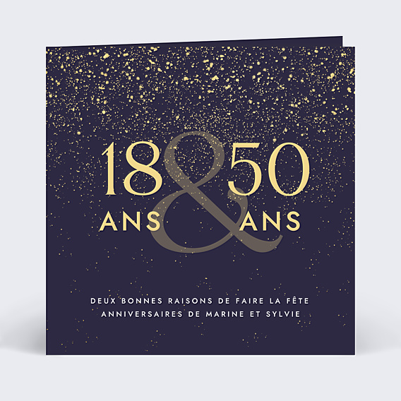 Invitation Anniversaire Adulte Double pluie de fête