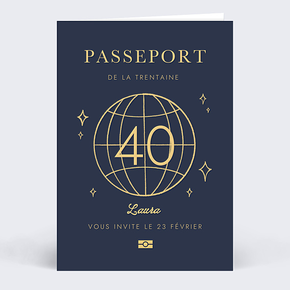 Invitation anniversaire Passeport