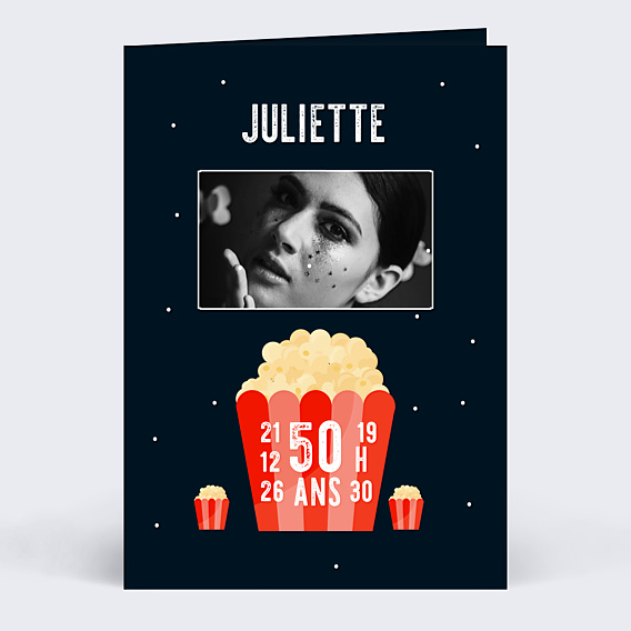 Invitation Anniversaire Adulte Popcorn Party