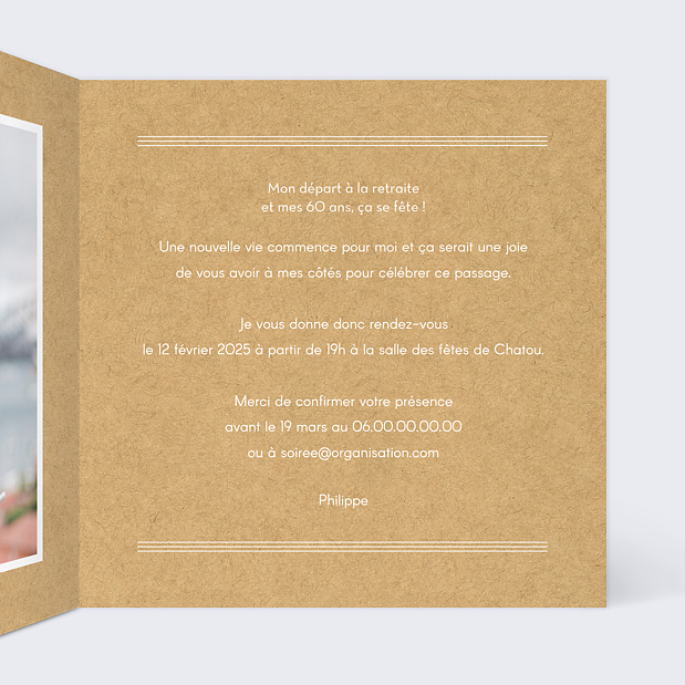 Invitation Anniversaire Typo Intérieur Droit