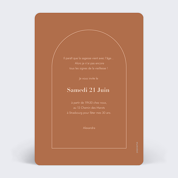 Invitation Anniversaire Adulte Moderne