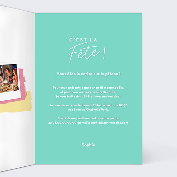 Invitation Anniversaire Adulte Birthday Cake
