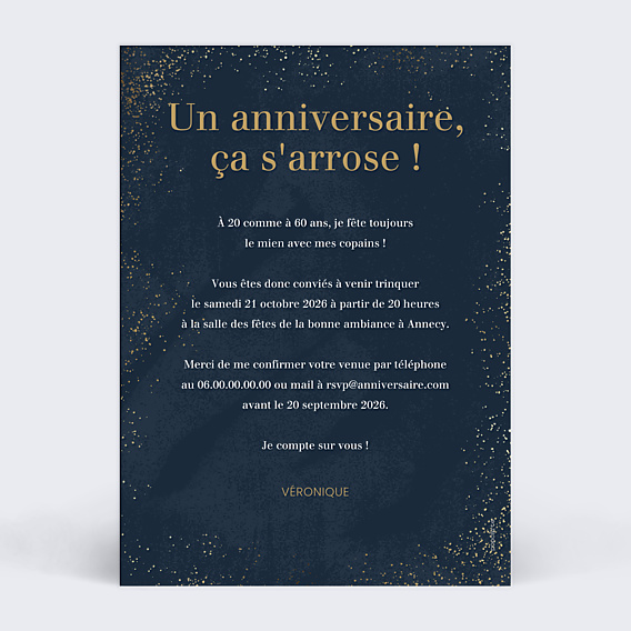 Invitation Anniversaire Adulte Mémento
