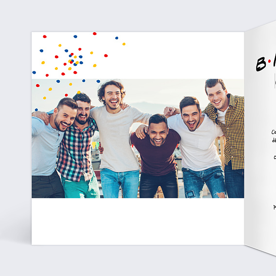 Invitation anniversaire Copain de Soirée Intérieur Gauche