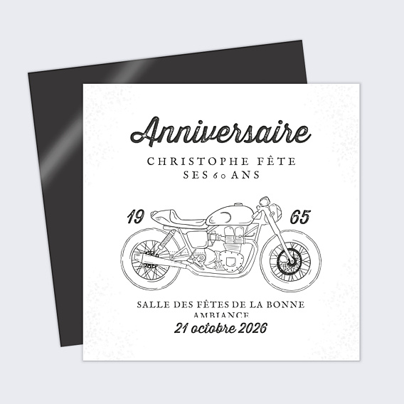 Invitation Anniversaire Adulte Moto Vintage