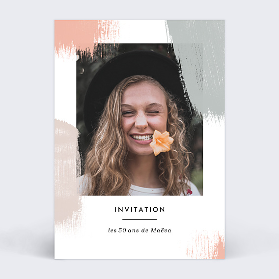 Invitation Anniversaire Adulte Traits de peinture