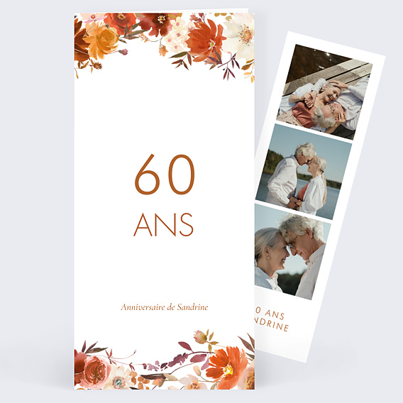 Invitation anniversaire Bouquet parfumé décomposé