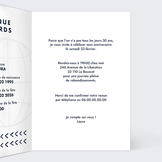 Invitation Anniversaire Adulte Passeport