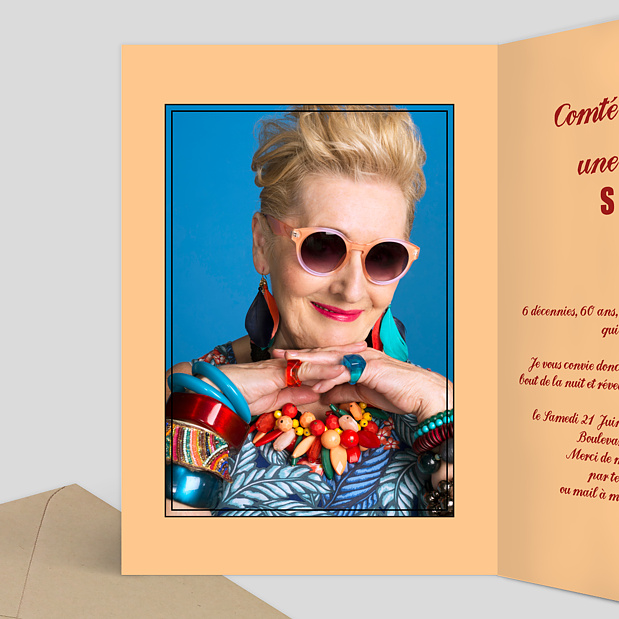 Invitation Anniversaire Affiche Vintage Intérieur Gauche