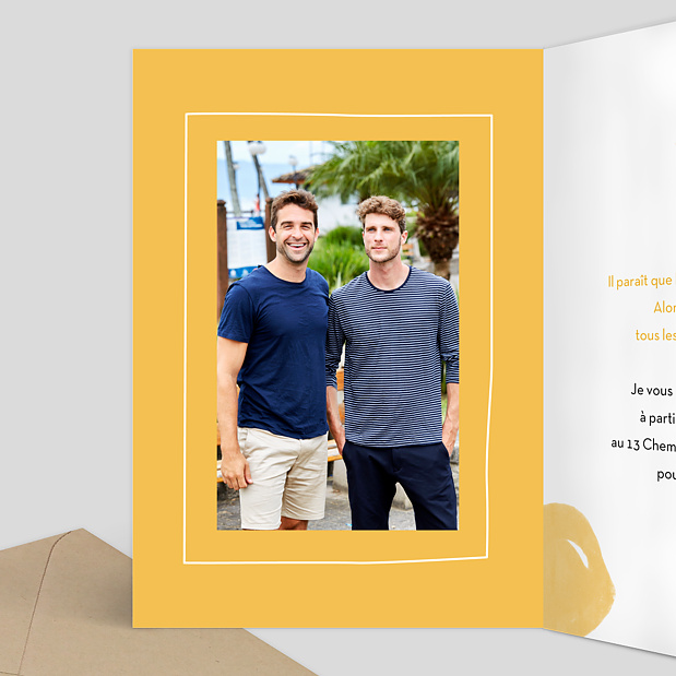 Invitation Anniversaire Multicolore Intérieur Gauche