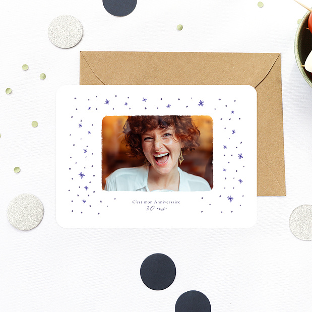 Invitation Anniversaire Adulte Étoiles Bleues