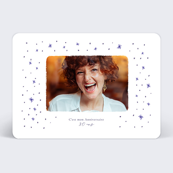 Invitation Anniversaire Adulte Étoiles Bleues