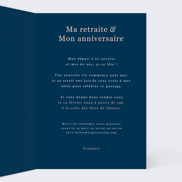 Invitation Anniversaire Collection Caractère Intérieur Droit