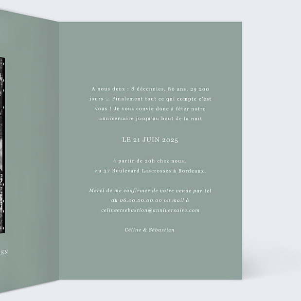 Invitation Anniversaire Pellicule Souvenirs Intérieur Droit
