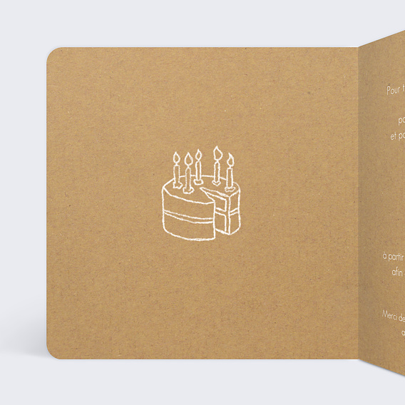 Invitation anniversaire Etapes de vie kraft Intérieur Gauche