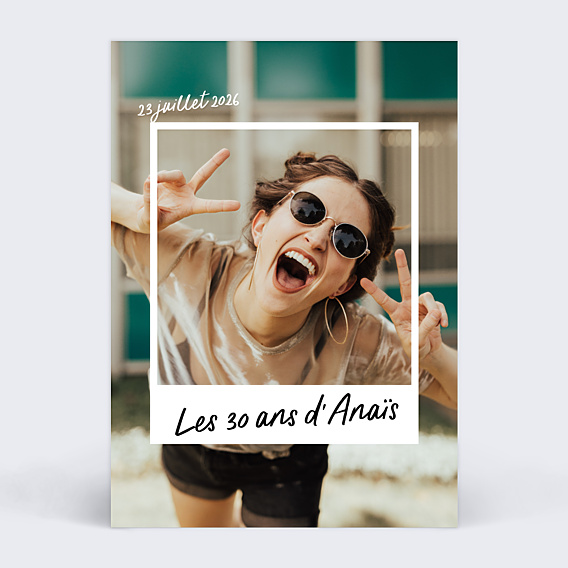 Invitation Anniversaire Adulte Summer Polaroïd