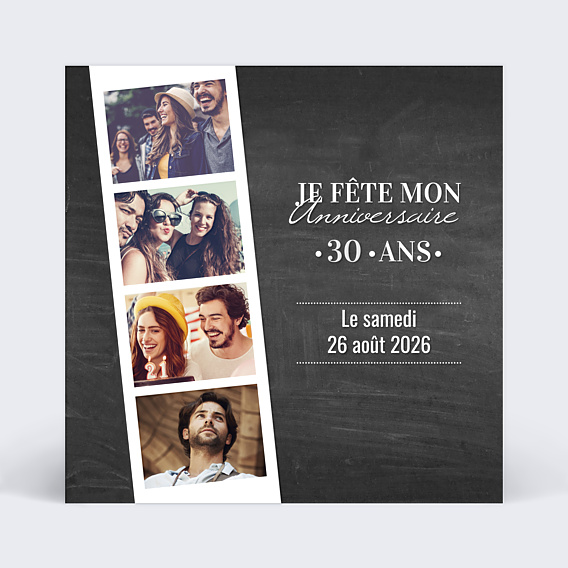 Invitation Anniversaire Adulte Photomaton Ardoise