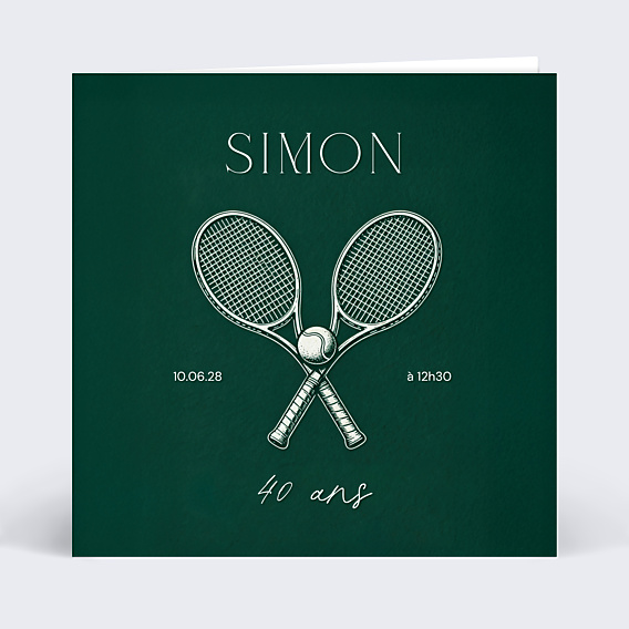 Invitation Anniversaire Adulte Tennis club