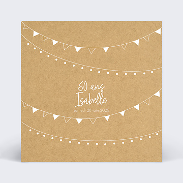 Invitation Anniversaire Adulte Fanions Bucoliques