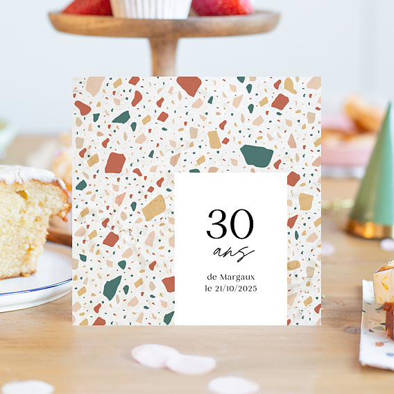 Invitation anniversaire Terrazzo Après 1