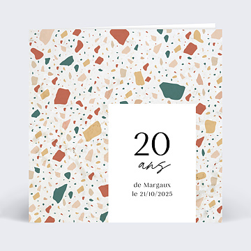 Invitation Anniversaire Adulte Terrazzo