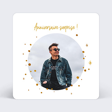 Invitation Anniversaire Virtuelle Golden Dots