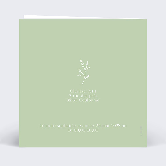 Invitation Anniversaire Adulte Cadre végétal