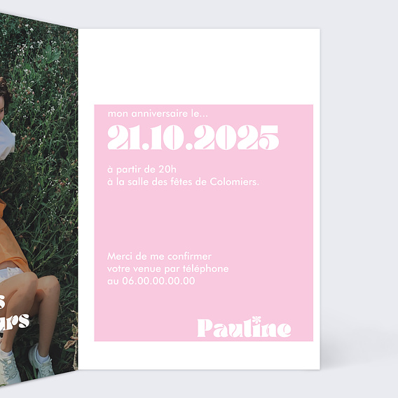 Invitation anniversaire 30 ans Original Intérieur Droit