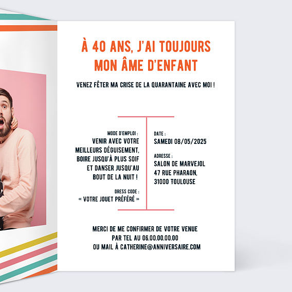 Invitation anniversaire Marque de Fabrique Intérieur Droit