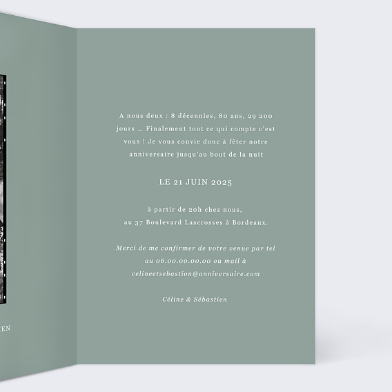 Invitation anniversaire Pellicule Souvenirs Intérieur Droit