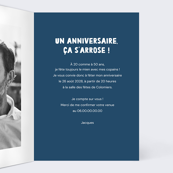 Invitation anniversaire Verres colorés Intérieur Droit