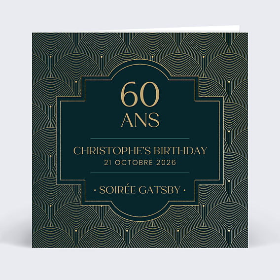 Invitation Anniversaire Adulte Gatsby