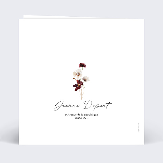 Invitation anniversaire Jardin Sauvage Verso