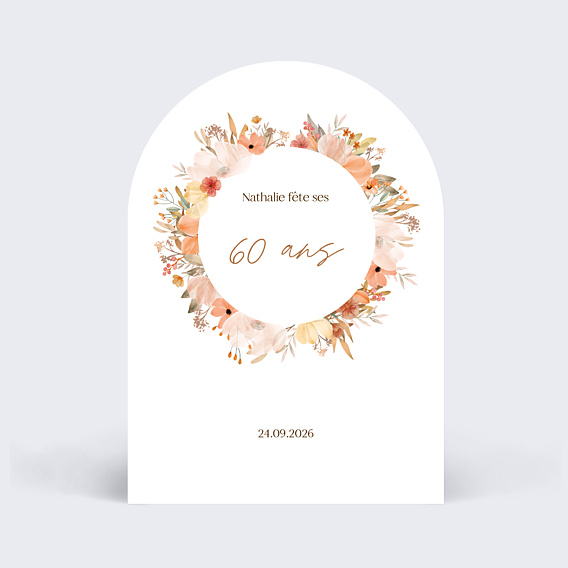Invitation Anniversaire Adulte Couronne Printanière