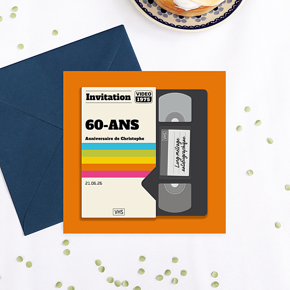 Invitation Anniversaire Adulte Cassette VHS