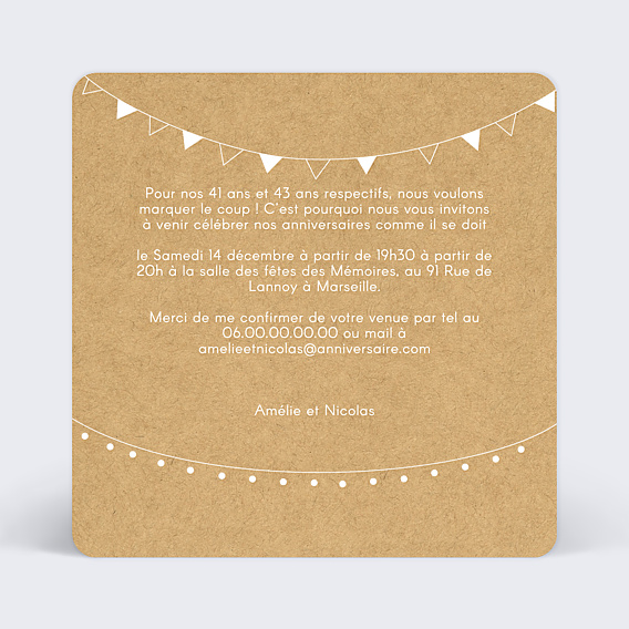 Invitation Anniversaire Adulte Bucolique Simple