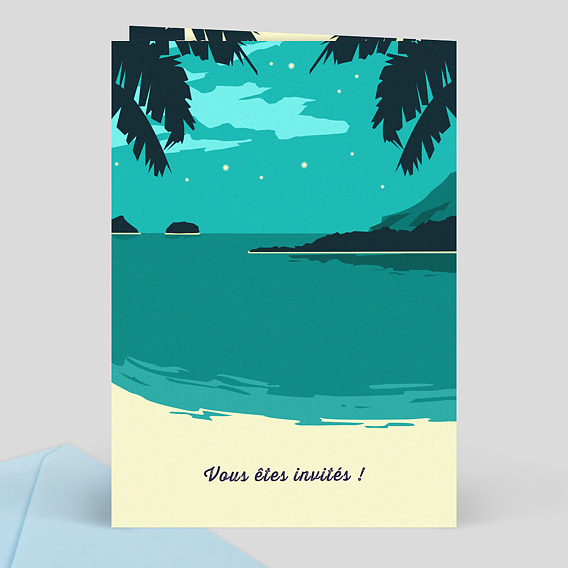 Invitation anniversaire Une Nuit à Hawaï Verso