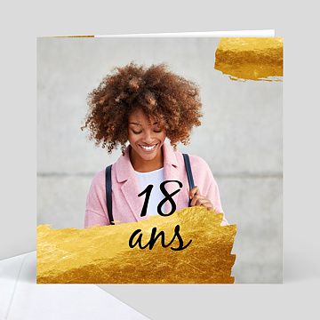Invitation Anniversaire Adulte Pinceau Doré