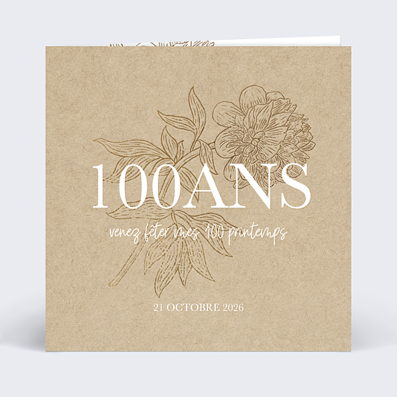 Invitation anniversaire Âge fleuri avec graines