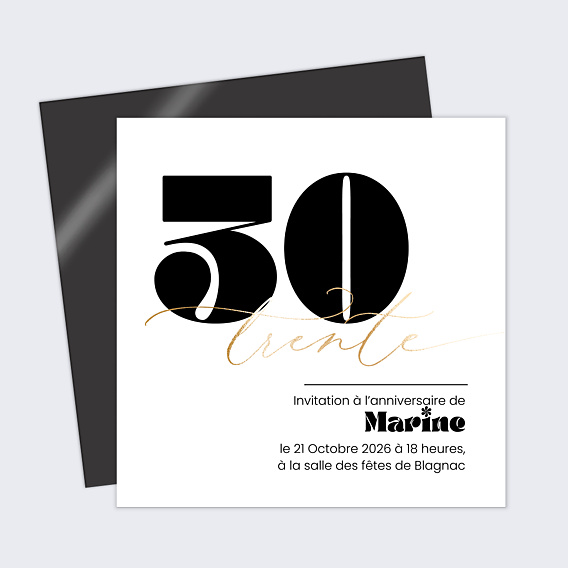 Invitation Anniversaire Adulte 30 ans Moderne