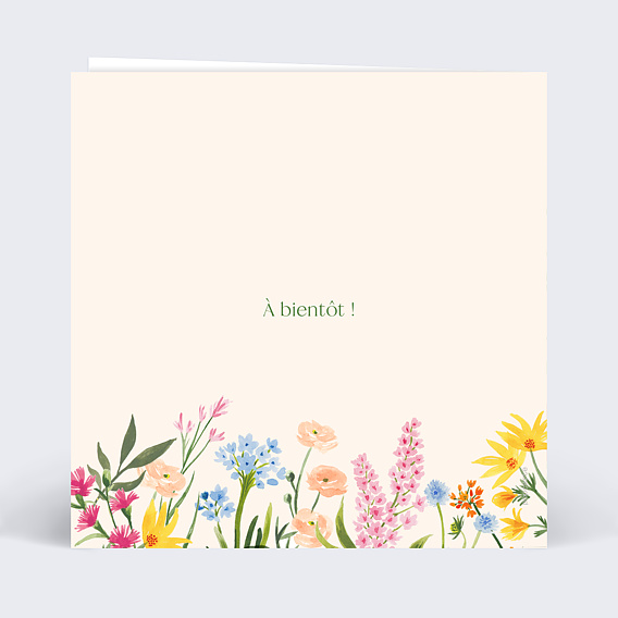 Invitation anniversaire Jardin Verso