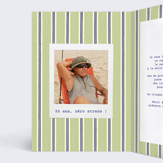 Invitation Anniversaire Adulte Vintage stripes