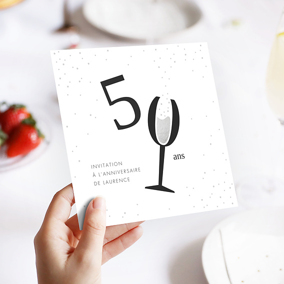 Invitation anniversaire Levons nos Verres Chiffre Après 4